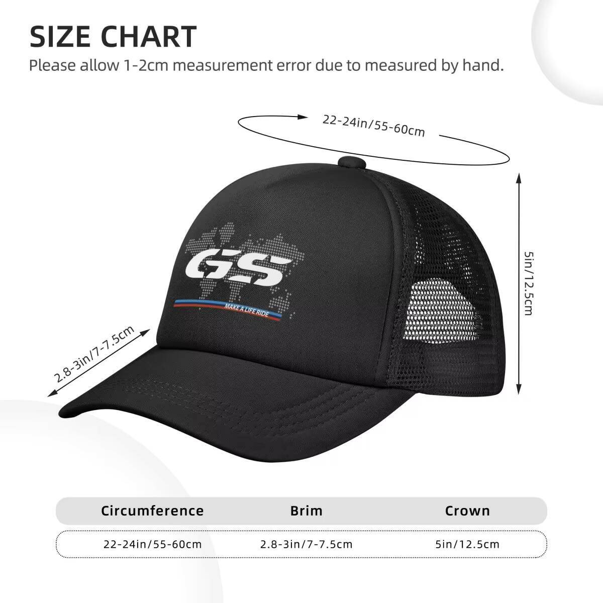 GS World Map Motorcycle Trucker Adult Fashion Hats Sun Fishing Hat Breathable Polyester Mesh Baseball Caps Summer ddmythur