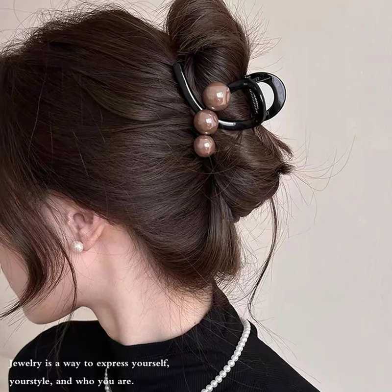 Elegant Pearls 3.15in Cross Hair Claw For Women Girls Sweet Hair Ornament Claw Clip Hair Clip Hairpin Fashion Hair Accessories Z250707