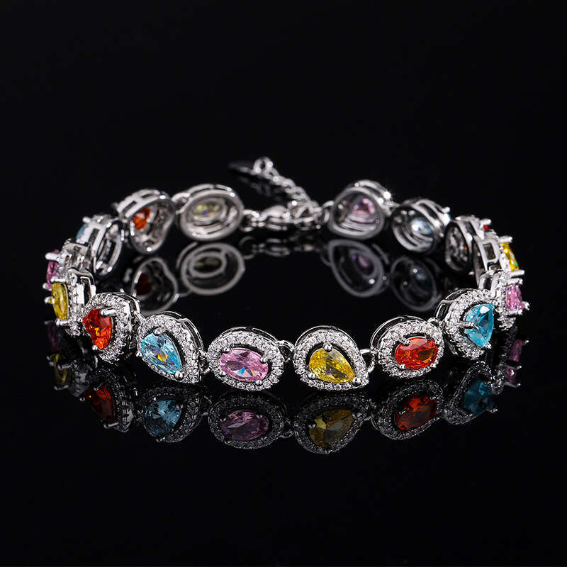 New Jewelry Colorful Zircon Evening Irregular Bracelet Luxurious Candy Style For Women 482