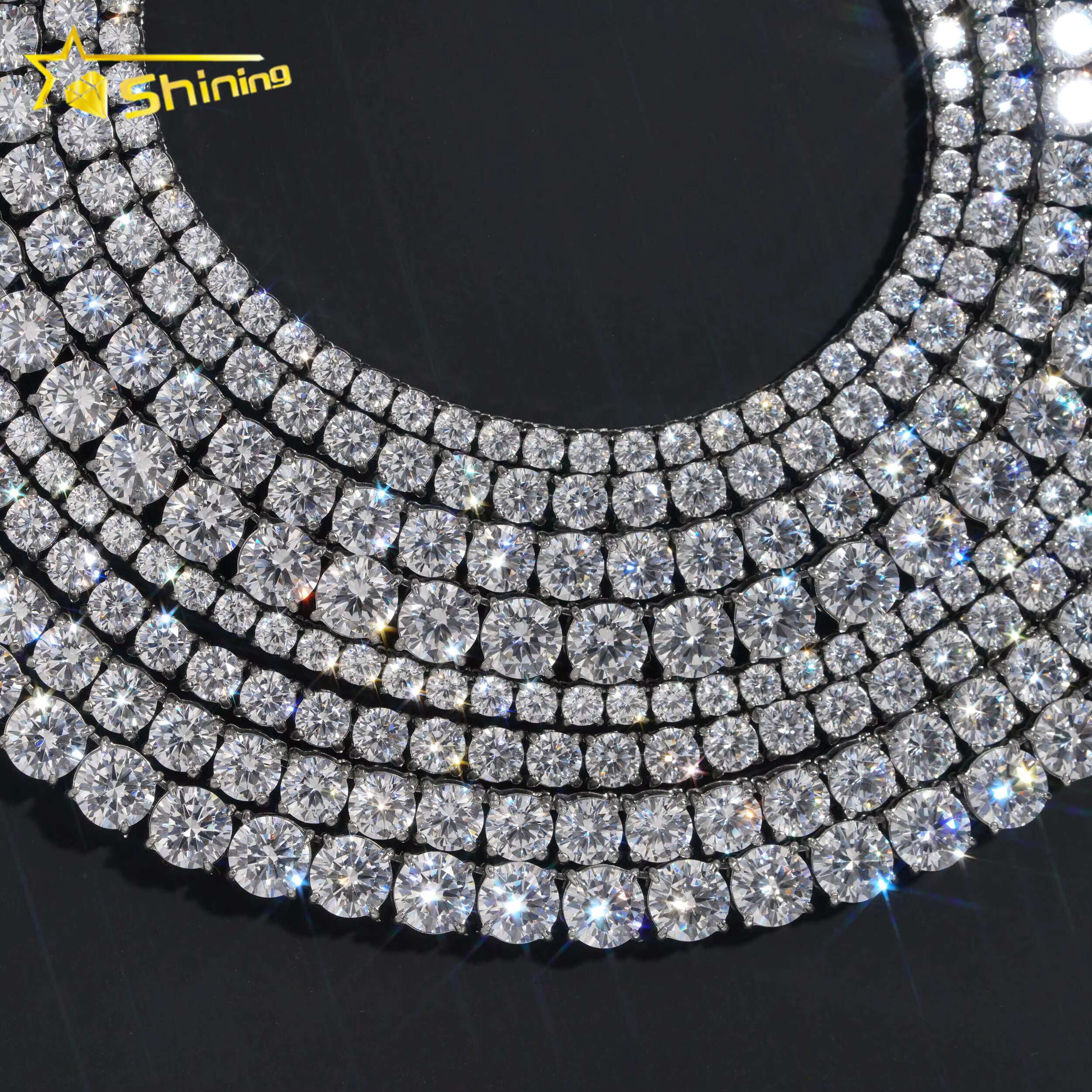 Factory Lowest Prices 3mm 4mm 5mm 6mm Wholesale 925 silver Hip Hop Necklace Moissanite vvs1 Tennis Chains