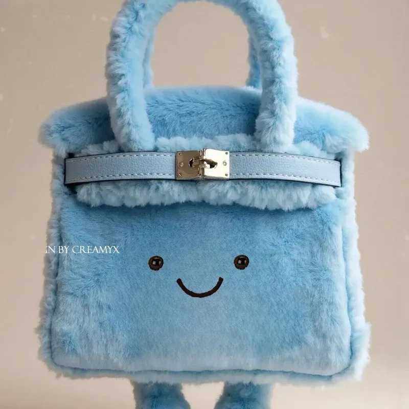 Jelly Or Cute Tote Bag Portable Plush Large Capacity Handbag Blue Bag Girl Gift