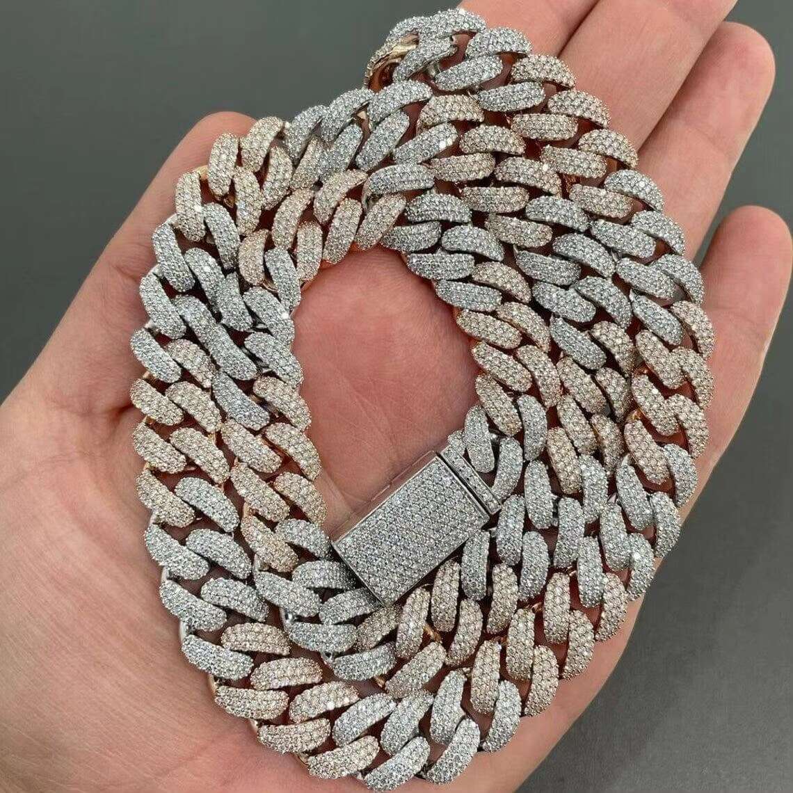 High Quality 18mm Thick Moissanite Diamond 925 Sterling Silver Iced Out Cuban Link Chain Hip Hop Wedding Fashion Jewelry