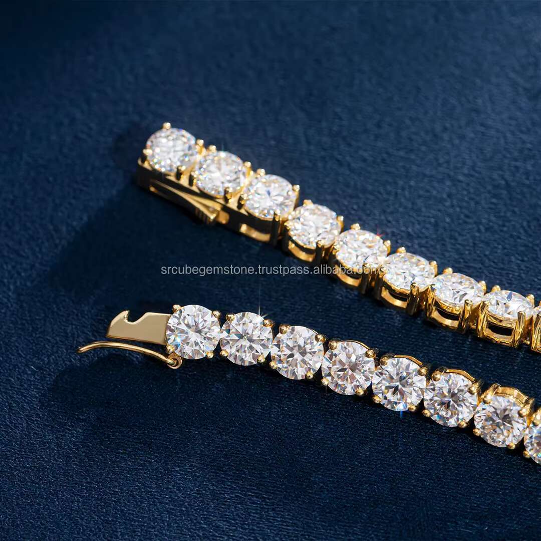 3MM 5MM 6.5MM 8MM Hiphop Tennis Chain Iced Out 925 Sterling Silver VVS Moissanite Tennis Chain