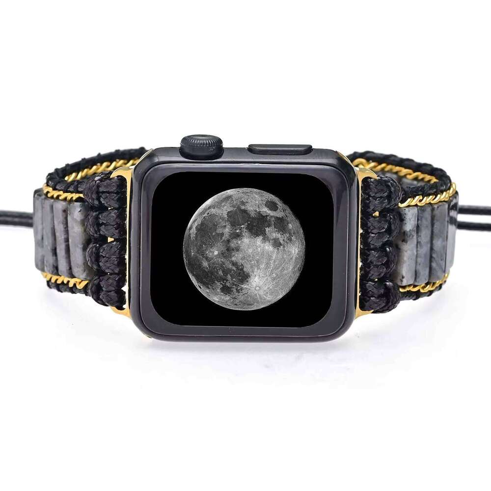 Black Labrador Smart Watch Handmade Natural Woven Bracelet Strap