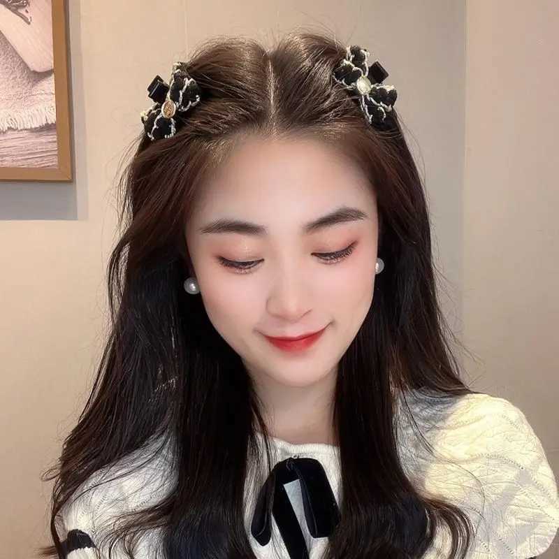 1pc Xiaoxiangfeng bow hair clip womens high-end grab clip side notch clip princess hair clip headband accessory Z250707