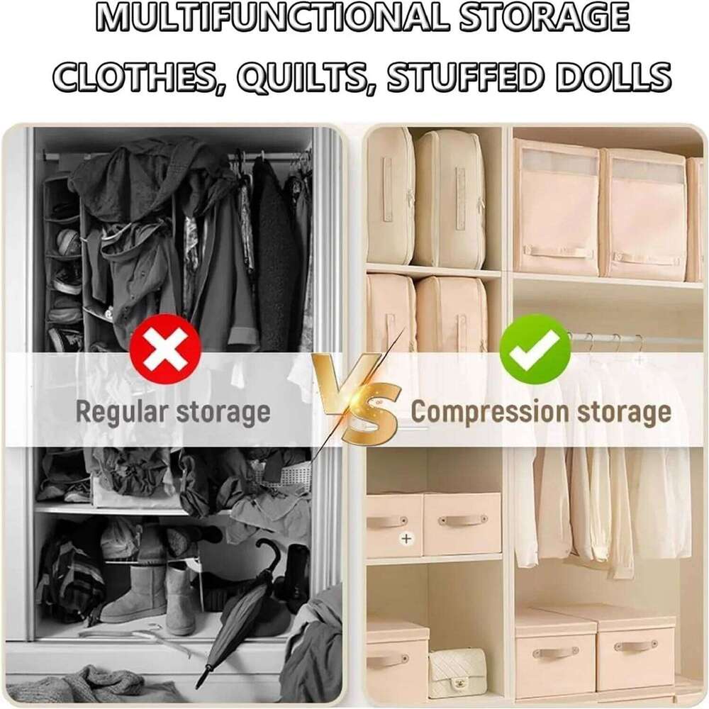 Large Quilt Clothes Closet Storage Pouch Self-Compression Ultra Space-Saving Organizer Bestseller Must-have Foldable Vacuum-seal
