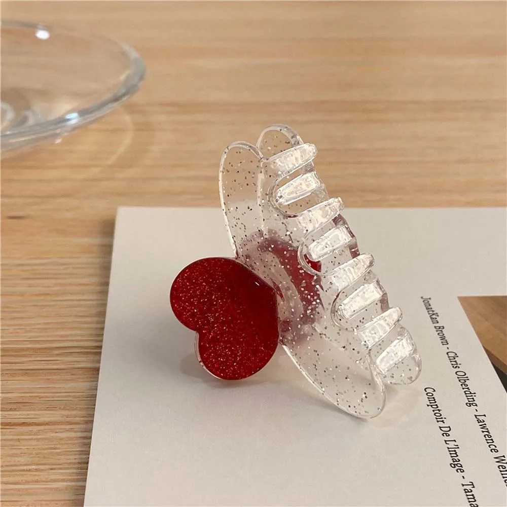 Korean Cute Medium Women Love Fashion Acrylic Hair Claw Hairpin Barrette Z250707