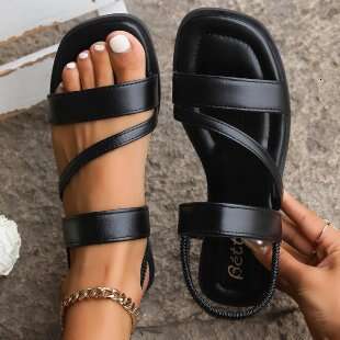 Flat for Women 2025 Spring New Casual Versatile Beach Fashion Roman Sandals