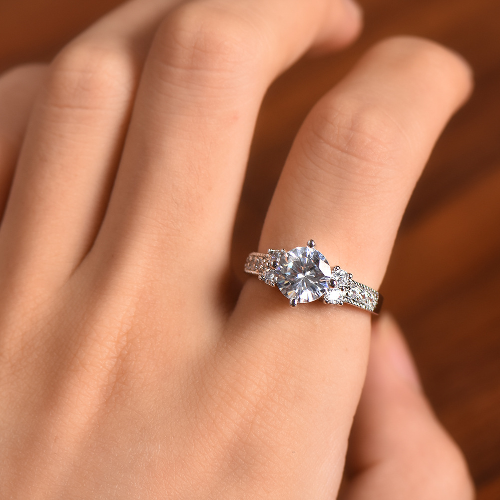 Ring Edged Diamond Stylish Simple Retro Jewelry