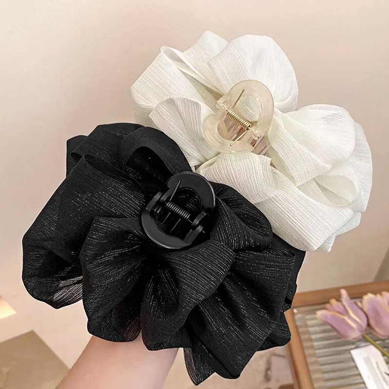 Women Elegant Three Layers Large Chiffon Bow Hair Claw Sweet Hair Decorate Headband Hair Claw Clip Fashion Hair Accessories Z250707