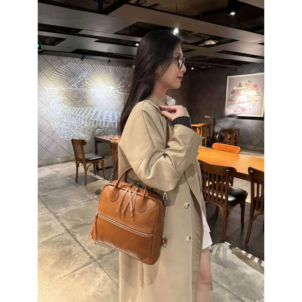 retro fashion genuine leather womens backpack large capacity luxruy designer high quality ladies shoulder crossbody bag