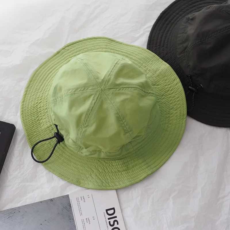 Super Japanese Niche Design Light Breathable Bucket Hat Women Men Versatile Quick-drying Personalized Fruit Green Sun Basin Hat Y250707