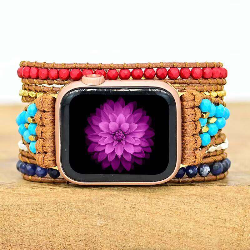New High Quality Natural Stone Crystal Handmade Gift Ladies Smart Bracelet Apple Watch Strap