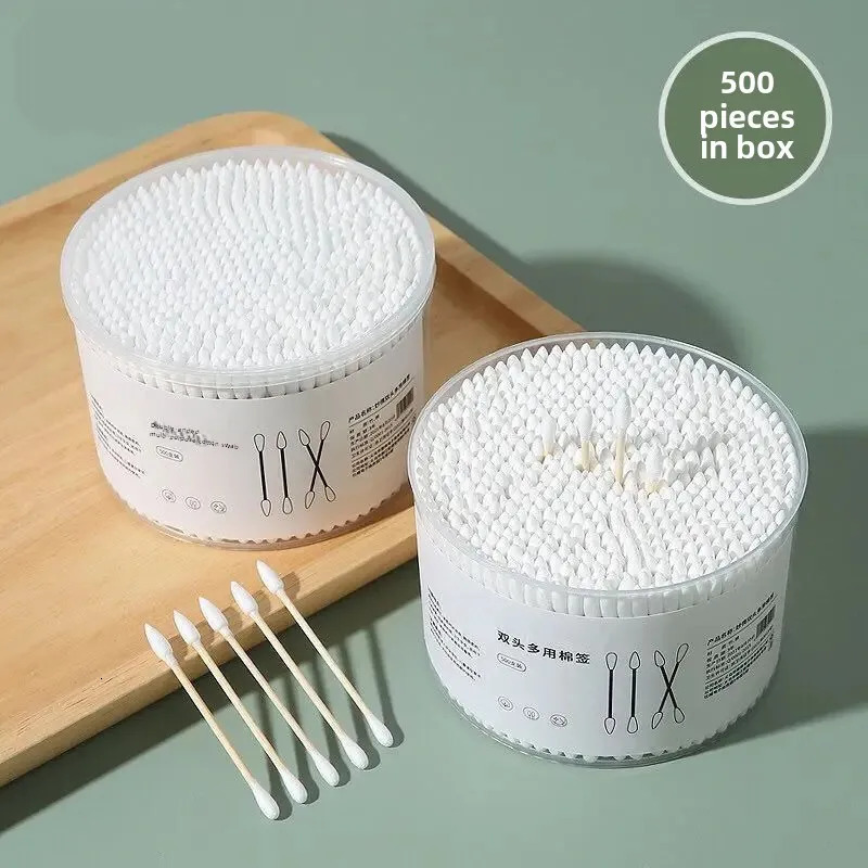 Wholesale Disposable Double-Ended Cotton Swabs Cosmetic Use Pointed End Sanitary Wooden Cotton Sticks Boxed Bagged Cotton Q Tips 250630