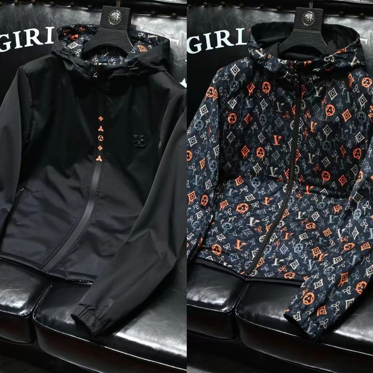 European light luxury double-sided fashionable jacket for men's spring and autumn new casual windproof hooded jacket