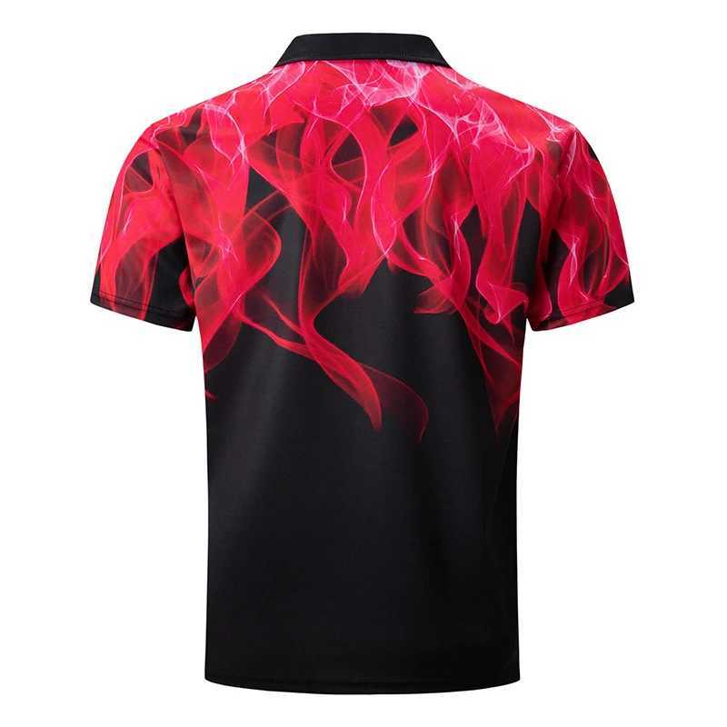 Summer Men Clothes 3D Digital Print Flame Short Sleeve Polo Shirt Men Casual Fashion Lapel Golf Polo Shirt Tops High Elasticity Y250707 Y250707