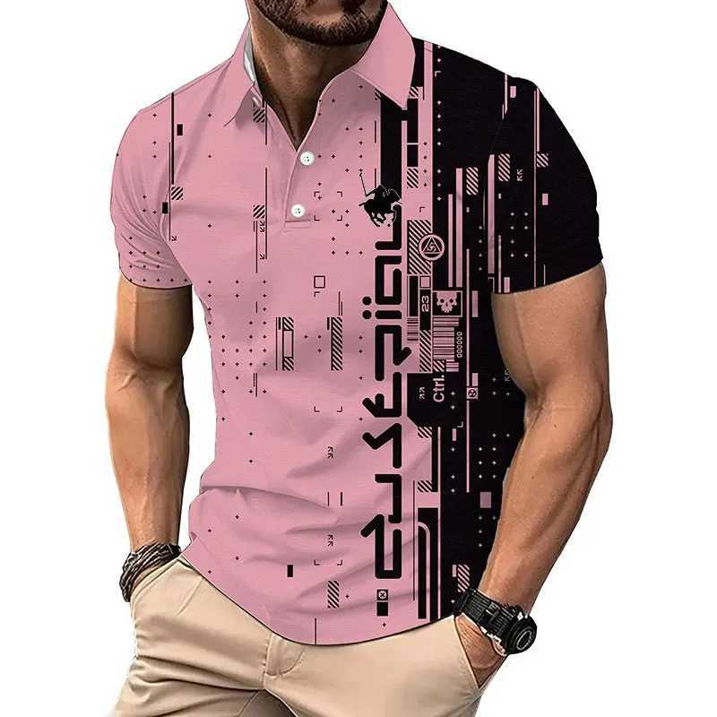 Mens New T-shirt Classic Short sleeved Polo Shirt Summer Top Casual T-shirt Button Collar Super Large S-4XL Casual Polo Shirt Y250707 Y250707