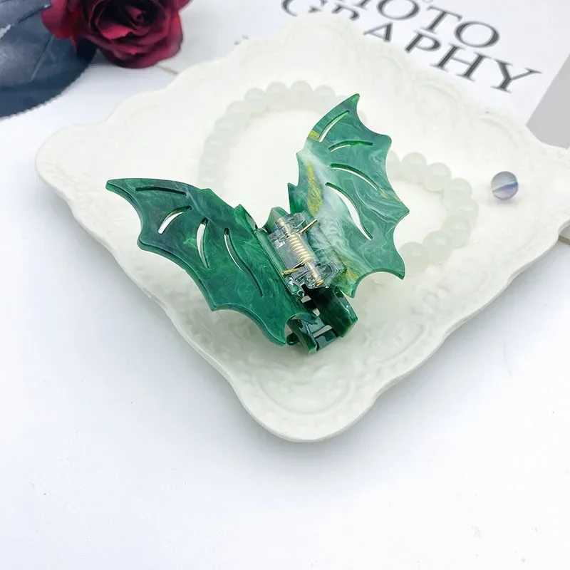 New Halloween Bat Hair Claw Acetate Colorful Bat Hairpin Fashion Ponytail Clip Shark Clip Headwear for Woman Hair Accessories Z250707