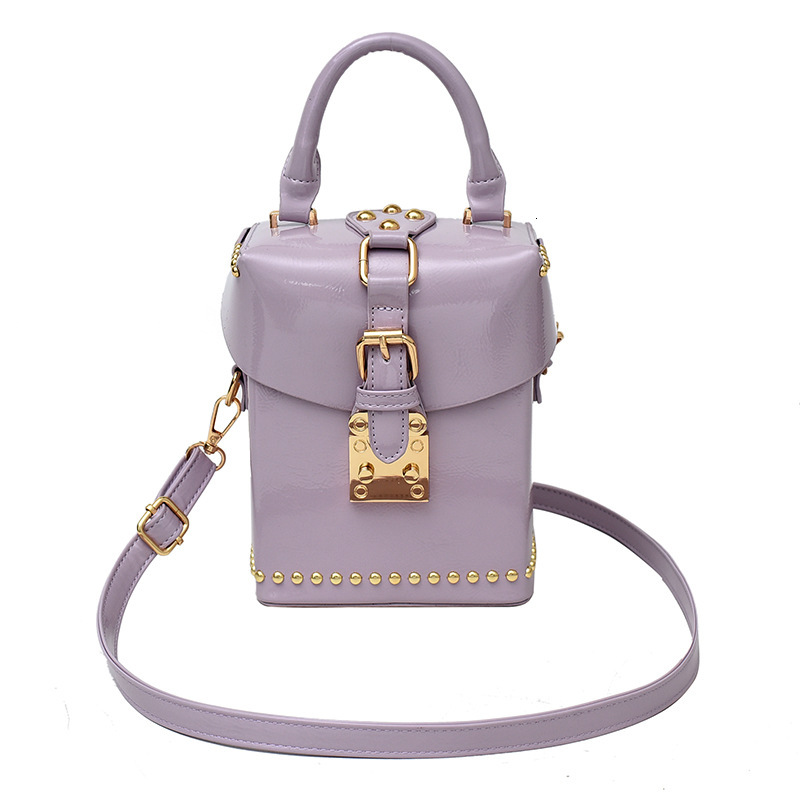 Designer New Fashionable Design Single Shoulder Crossbody Stylish Rivet Shiny Small Square Textured Handbag Light Luxury Women's Bag