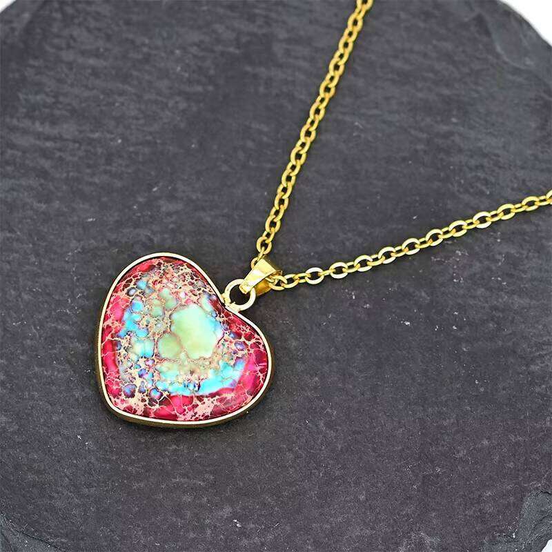New Red and Blue Love Emperor Bohemian Style Natural Stone Handmade Jewelry Necklace
