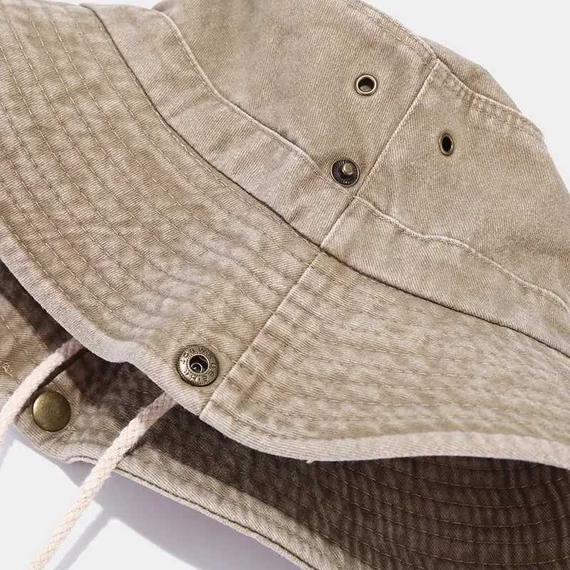 2025 Cotton Embroidered Pattern Bucket Hats Outdoor Hiking Fisherman Hat Travel Mountain Climbing Sun Cap for Men and Women 60cm Y250707