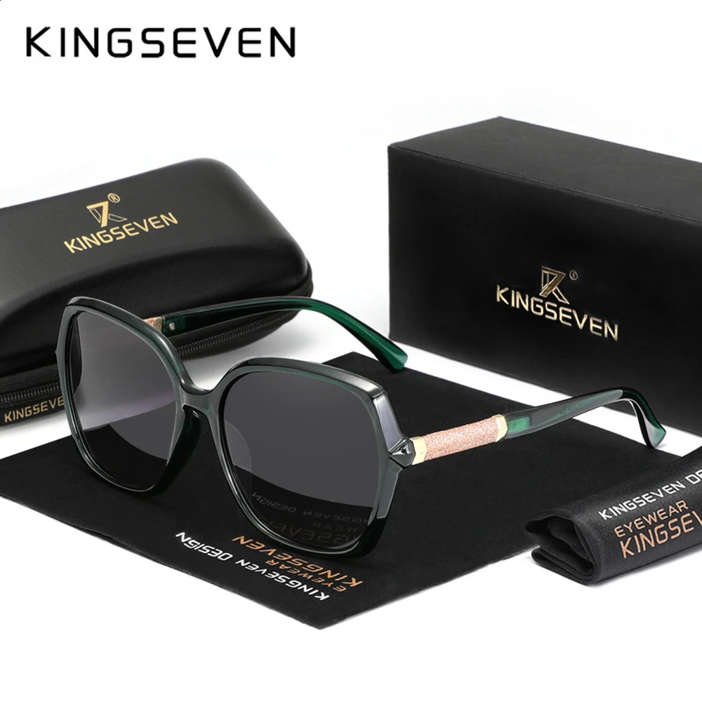 Kingseven ner Fashion Women Sunglass Polarized AntiUV400 Butterfly Large Frame Glasses For Lady Shopping Vacation 250707
