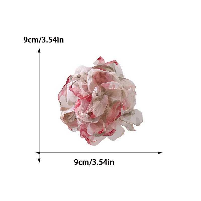 Mesh Broken Flower Hair Clip for Women Sweet Rose Shark Clip Fashion Girls Back of The Head Hair Clamp Y250707