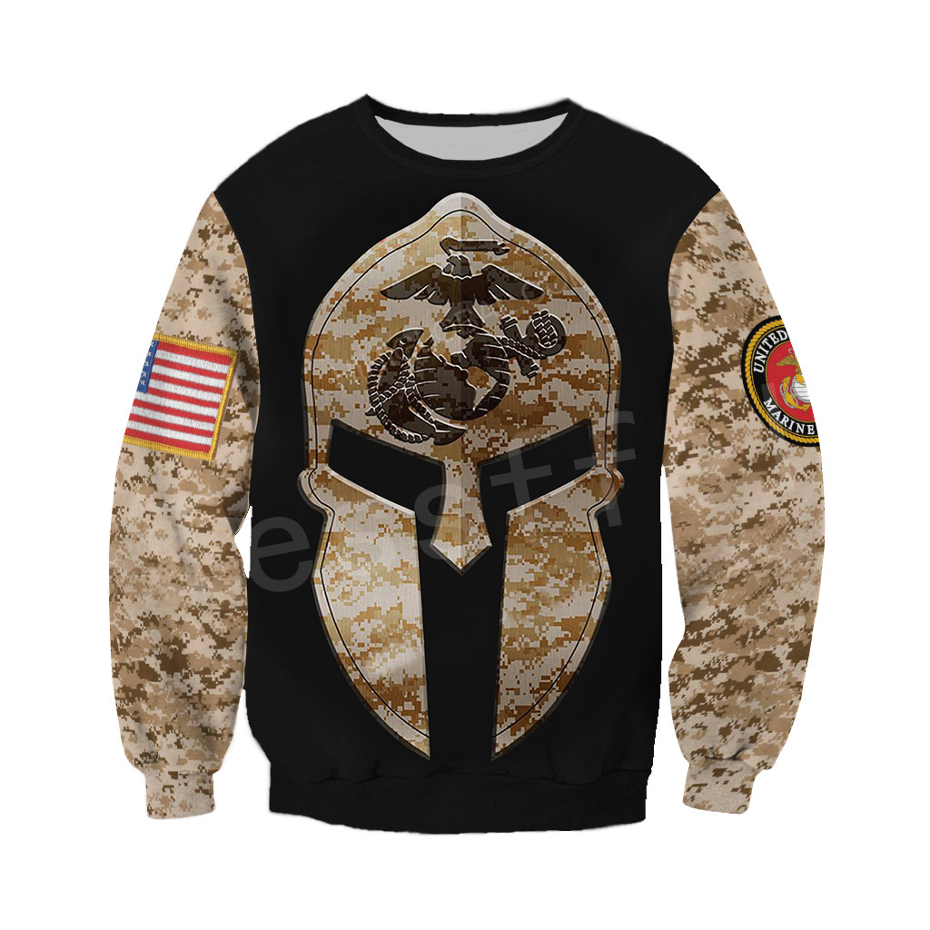Army Veteran Camo Vintage Retro Tracksuit 3DPrint Men/Women Harajuku Casual Pullover Jacket Zip Hoodies A15