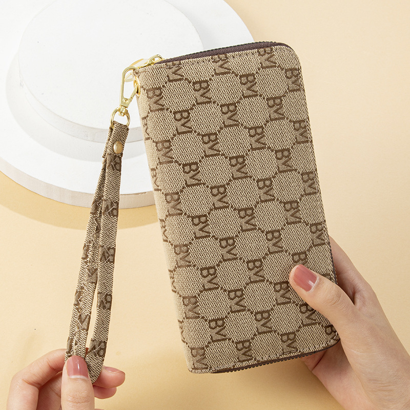 Free shipping designer Double Zipper Wallet Long Women Clutch Large Capacity European and American Trendy Fashion Simple Letter Phone Bag