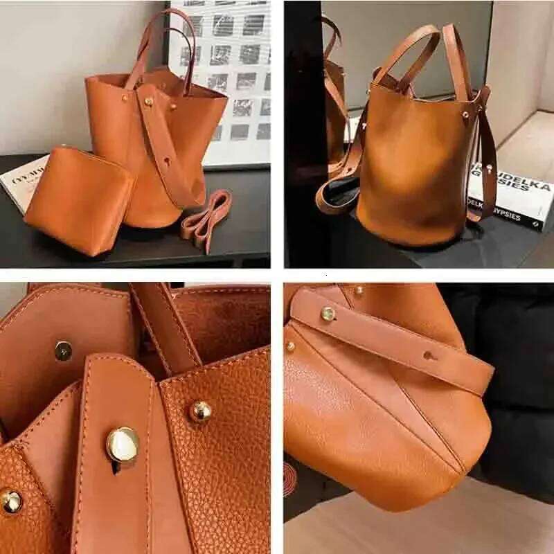 Fashion 2025 Trending Brand Designer Female Handbags Solid Bucket Bag For Women Crossbody Shoulder Bags Totes