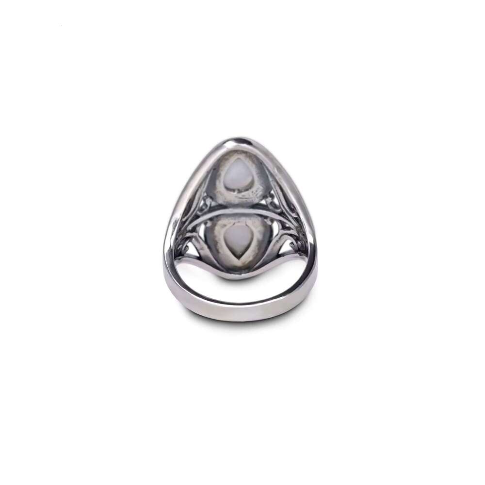 Luxury Natural Rainbow Moonstone Ring Women Men fashion Jewelry Delivery