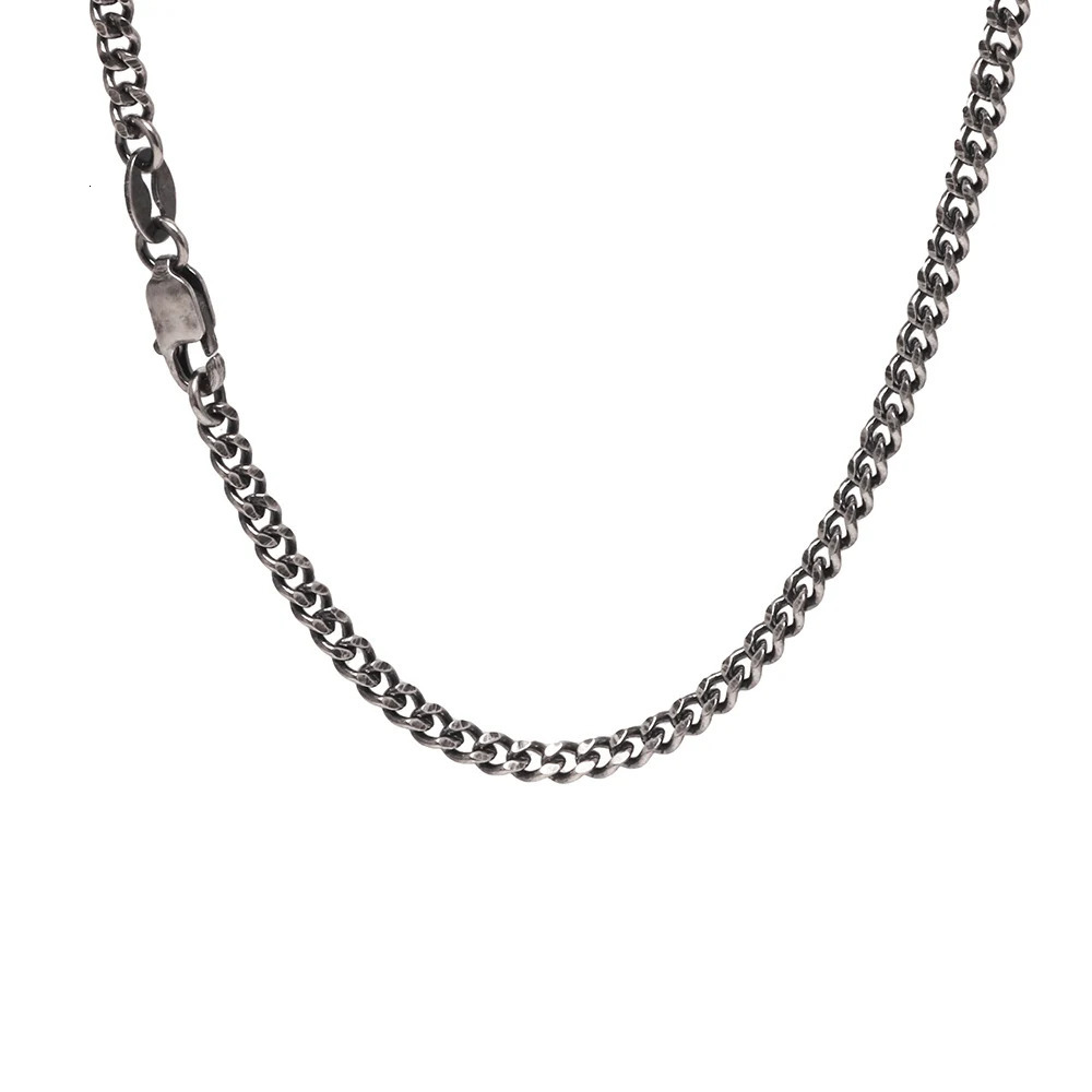 S925 Sterling Silver 2.5mm Whip Rope Mens Necklace Punk Rock Cool Fashion Long Necklace Jewelry 250702