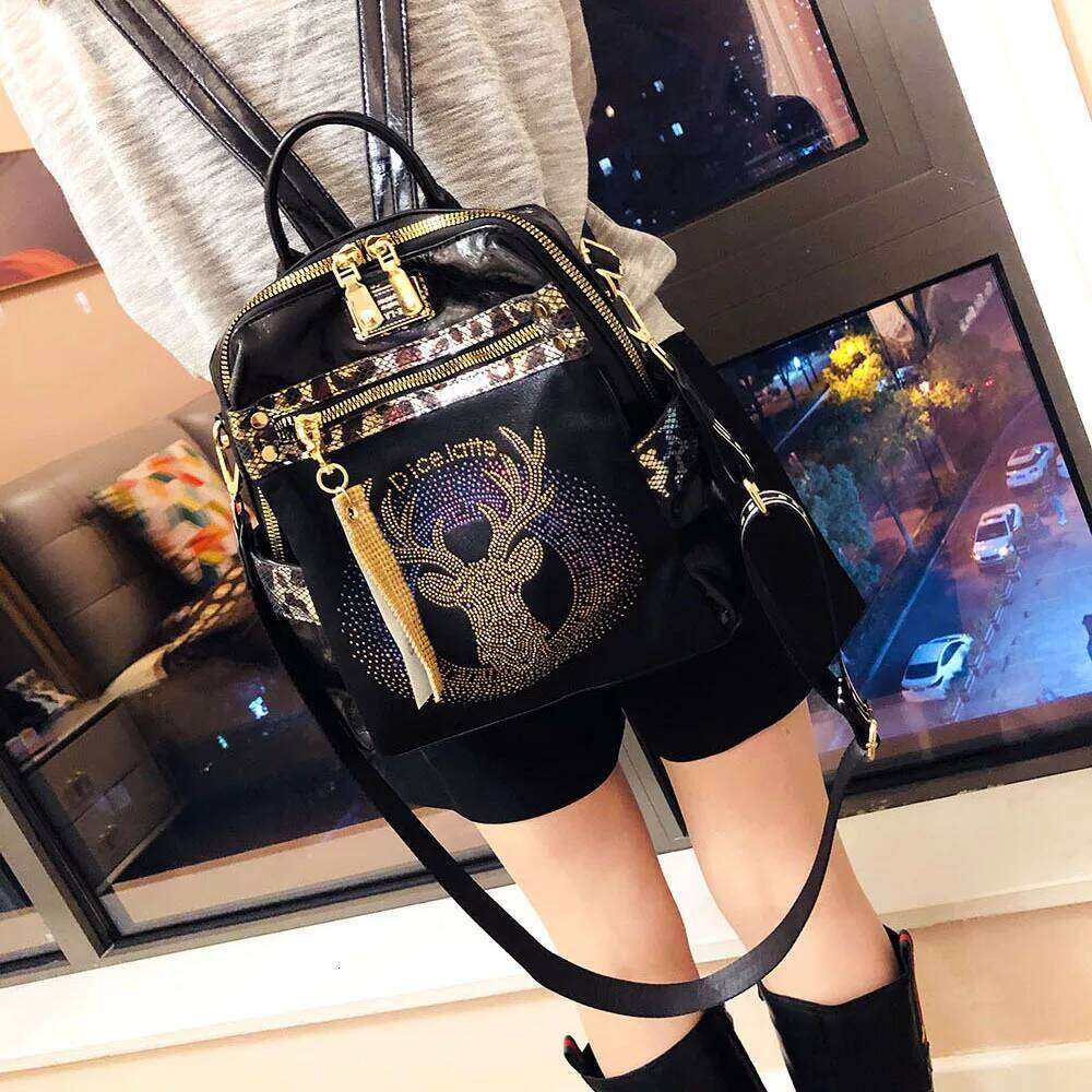 OLOEY 2022 New Women Fashion Large Capacity School Female Brand Travel Backpack Multifunctional Black Shoulder Bag