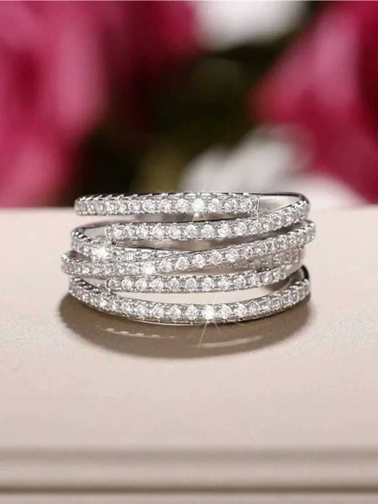 925 Sterling Silver Classic Retro Linewrapping Zircon Ring For Women Engagement Wedding Luxury Fashion High Quality Fine Jewelry XJ250707