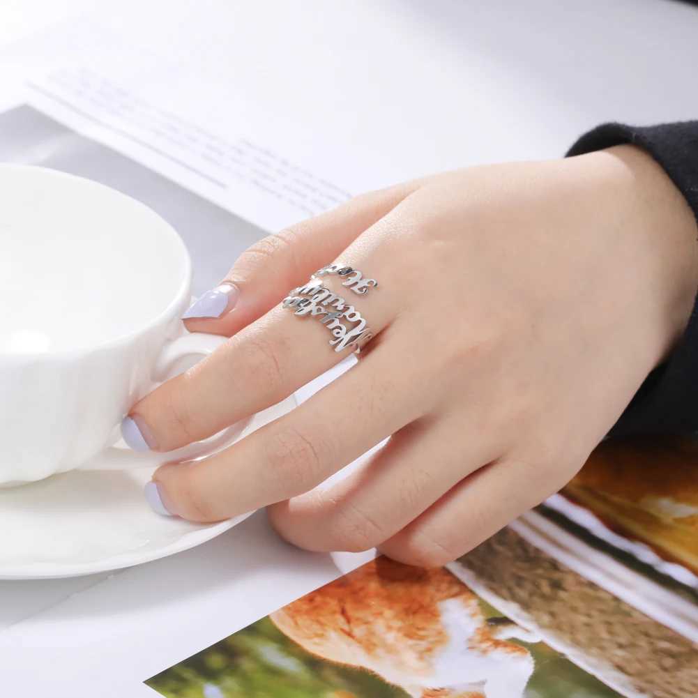Custom Name Ring for Women Men Personalized Finger Jewelry Stainless Steel Accessories Multiple Double Names Rings Family Gift XJ250707