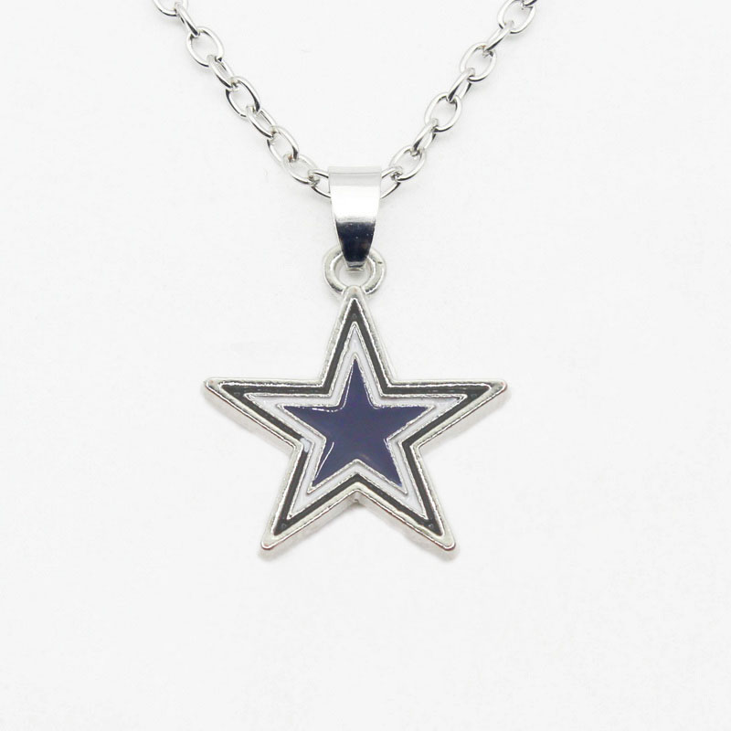 Far Cadere La Spedizione 1Pcs Star Football Sport Necklace Ciondolo Con Ciondol…