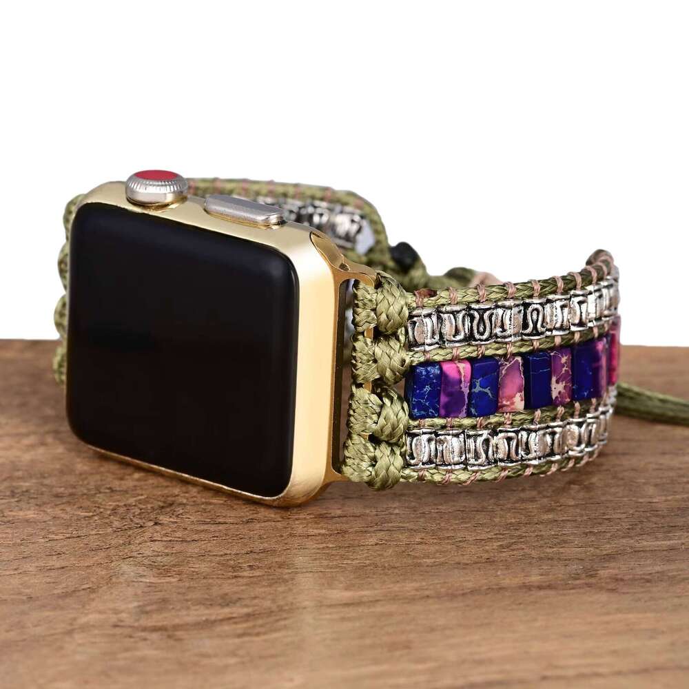 Popular Accessories Blue Purple Two-Color Stone Handmade AppleWatch