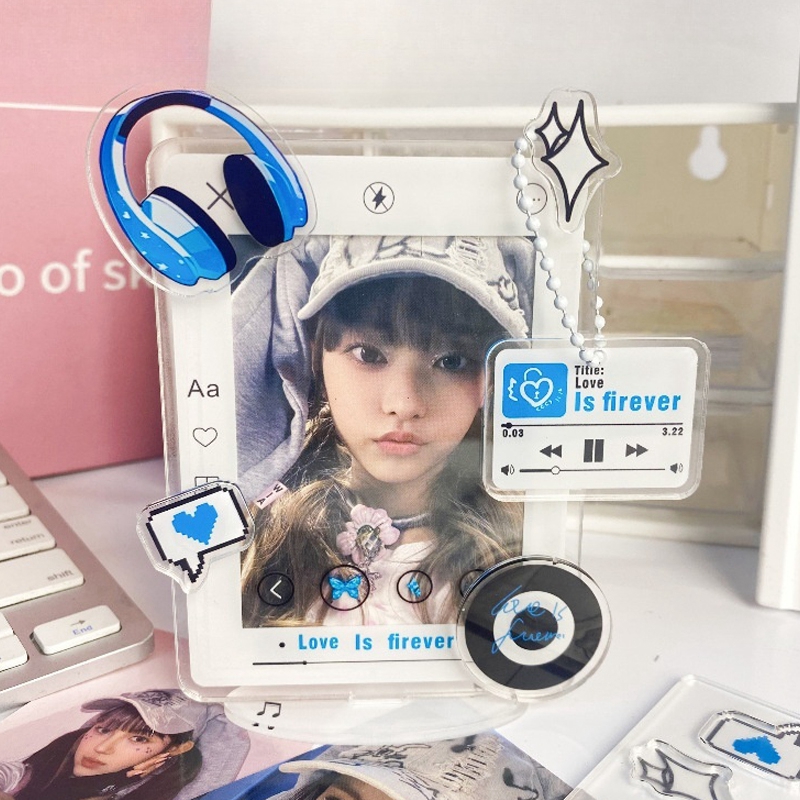 Acrylic Photocard Holder Kpop Photo Idol Display Frame Creative Picture Card Protective Case Room Desktop Decor H260306