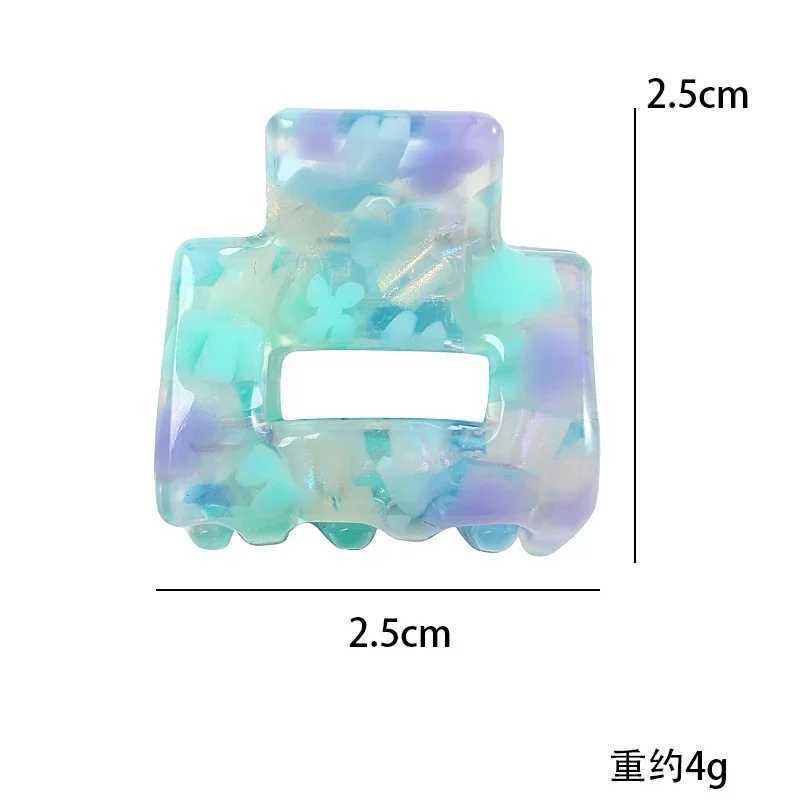 Acetate Mini Square Hollow Hairpin Crab Claw Clip Womens Hair Clips Girls Barrettes Bath Bundle Hair Accessories Y250707