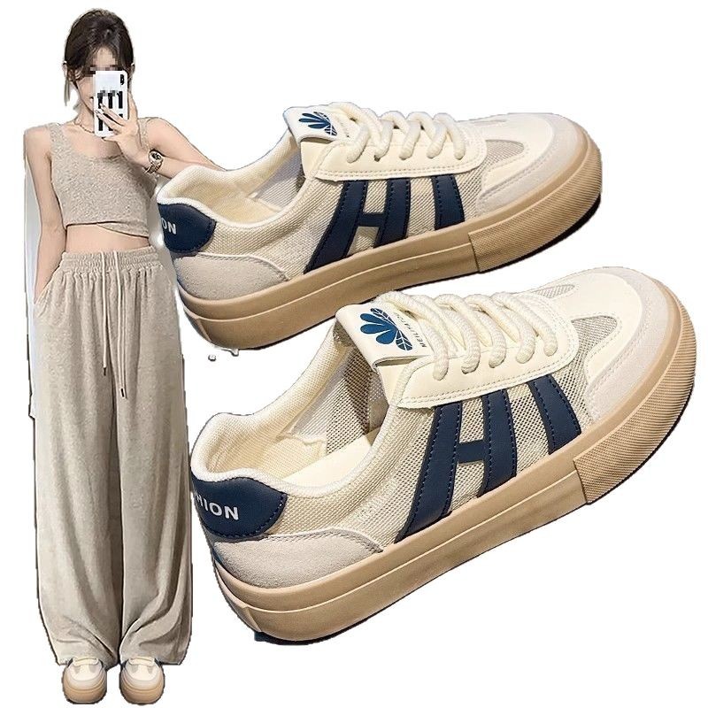 Net surface one foot leisureplate shoes small white shoes women new breathable all go with light sports shoes 2025