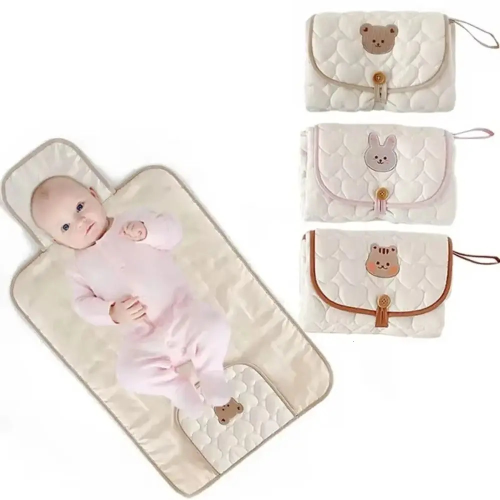 Bear Diaper Changing Pad Waterproof Multifunctional Baby Changing Pad Foldable Detachable Folding Diaper Changing Cover Play Mat 250707