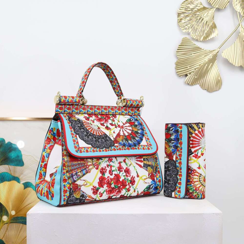 New Printed Two Piece Set Women S Texture Light Luxury Bag Guangzhou