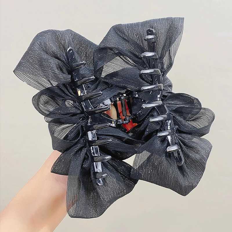 Women Elegant Three Layers Large Chiffon Bow Hair Claw Sweet Hair Decorate Headband Hair Claw Clip Fashion Hair Accessories Z250707