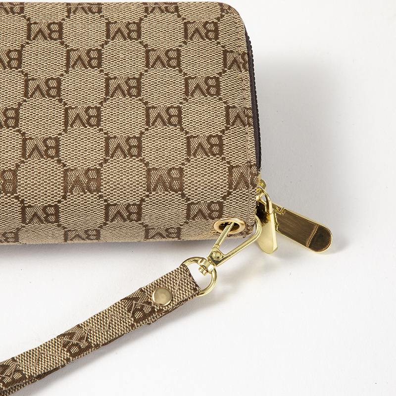 Free shipping designer Double Zipper Wallet Long Women Clutch Large Capacity European and American Trendy Fashion Simple Letter Phone Bag