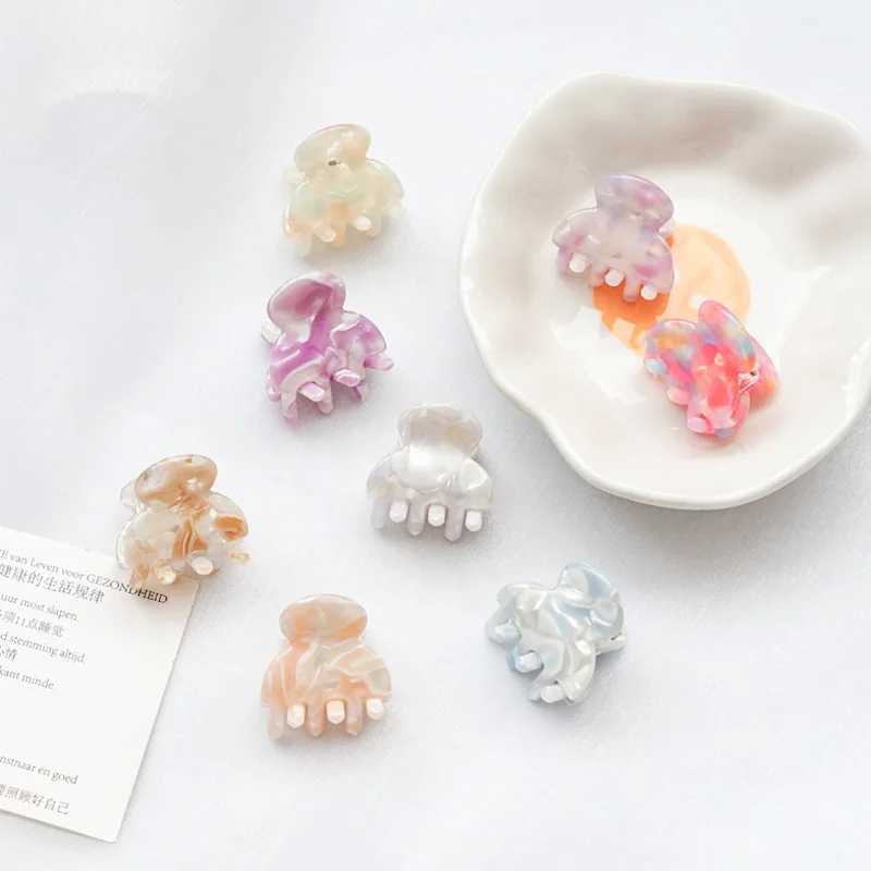 1Pcs Sweet Small Mini Hair Claw Clip For Women Tortoiseshell Multiple Barrette Acrylic Geometric Hairpin Acetate Hair Accessories Y250707