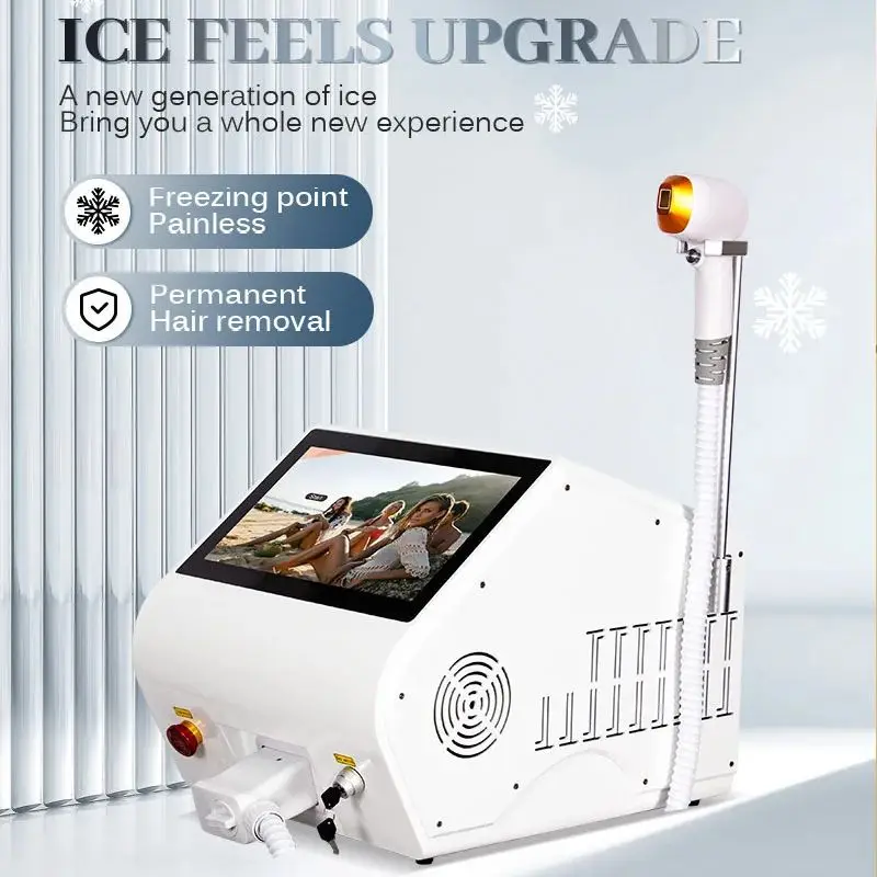 Professional Medical 808nm Diode Laser Freezing Point Painless Permanent Smart 3 Wave Super Energy Density Hair Removal Device