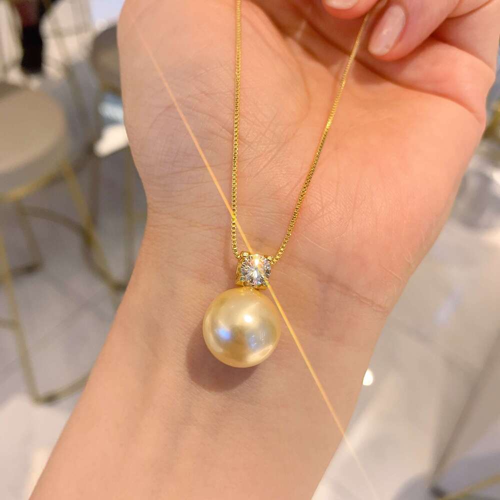 Huayoumei Jewelry Minimalist Style Pearl Necklace Tiktok Live Australian Mother-Of-Pearl Pendant Earrings Adc