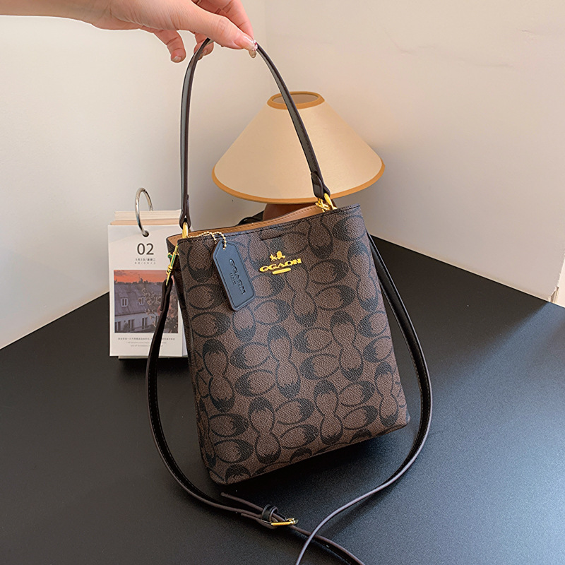 Designer High-End Fashion Bucket 2025 New Printed Handbag Versatile Large Capacity Shoulder Crossbody Light Luxury Women's Bag