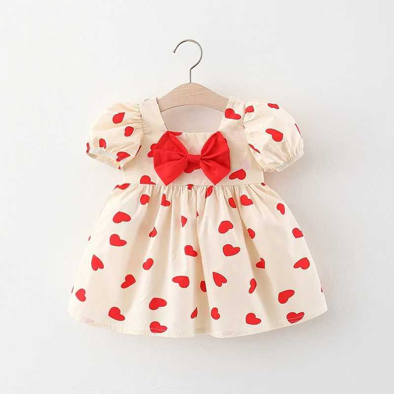 Heart Toddler Girls Baby Clothes Spring Summer Floral Dresses Costume Girls Baby Clothing Straight Long Sleeve Dress R250707