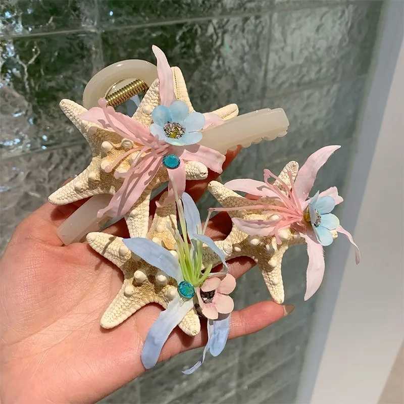 New Ocean Starfish Series Hair Claw Flower Starfish Shell Hairpins Crab Hair Clips for Women Vacation Beach Hair Accessories Y250707
